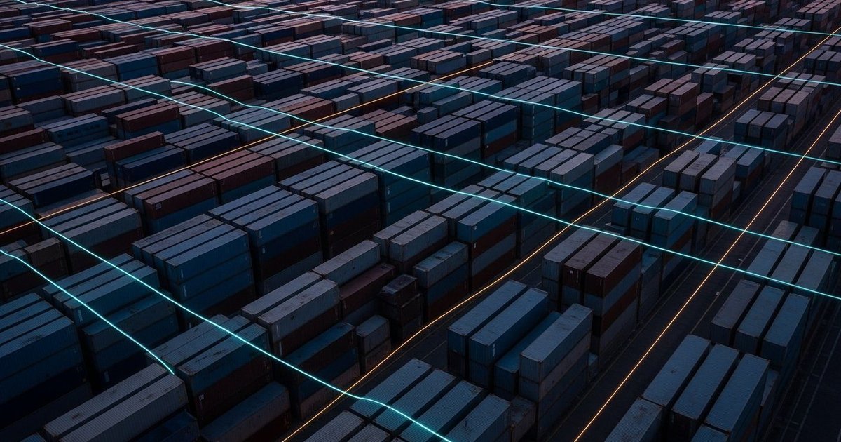 DevOps pipeline with automated deployment stages and containerized workloads in tech neon style