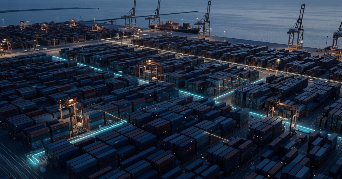 DevOps pipeline with automated deployment stages and containerized workloads in tech neon style