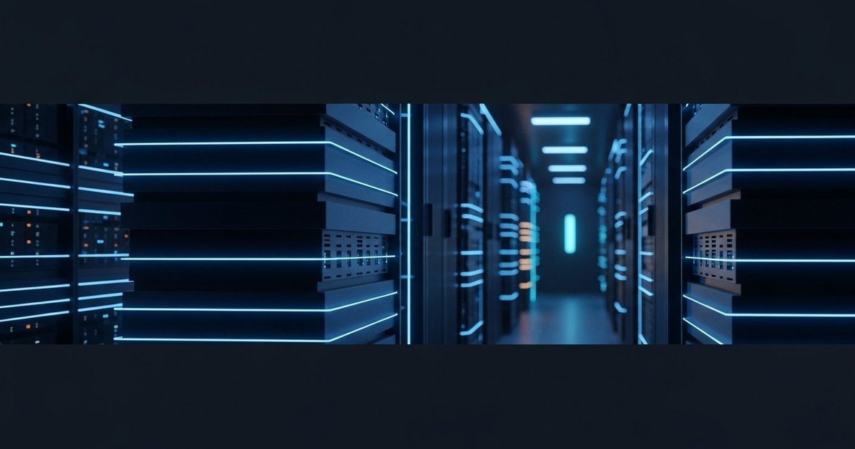 Cloud infrastructure architecture with interconnected service components in technical aesthetic