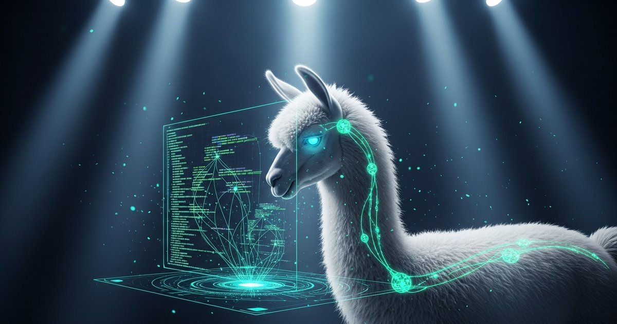 Advanced neural network architecture with semantic pathways glowing in emerald green and cyan