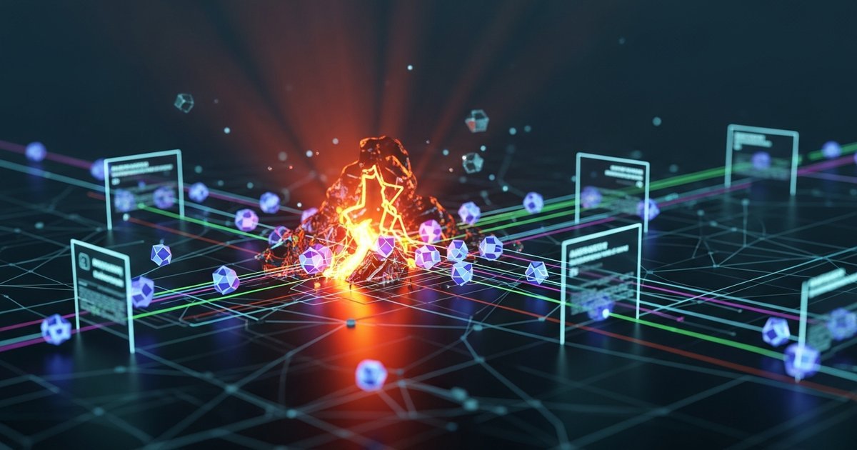 Security protocol visualization with encrypted data flows and authentication pathways in dark tech style
